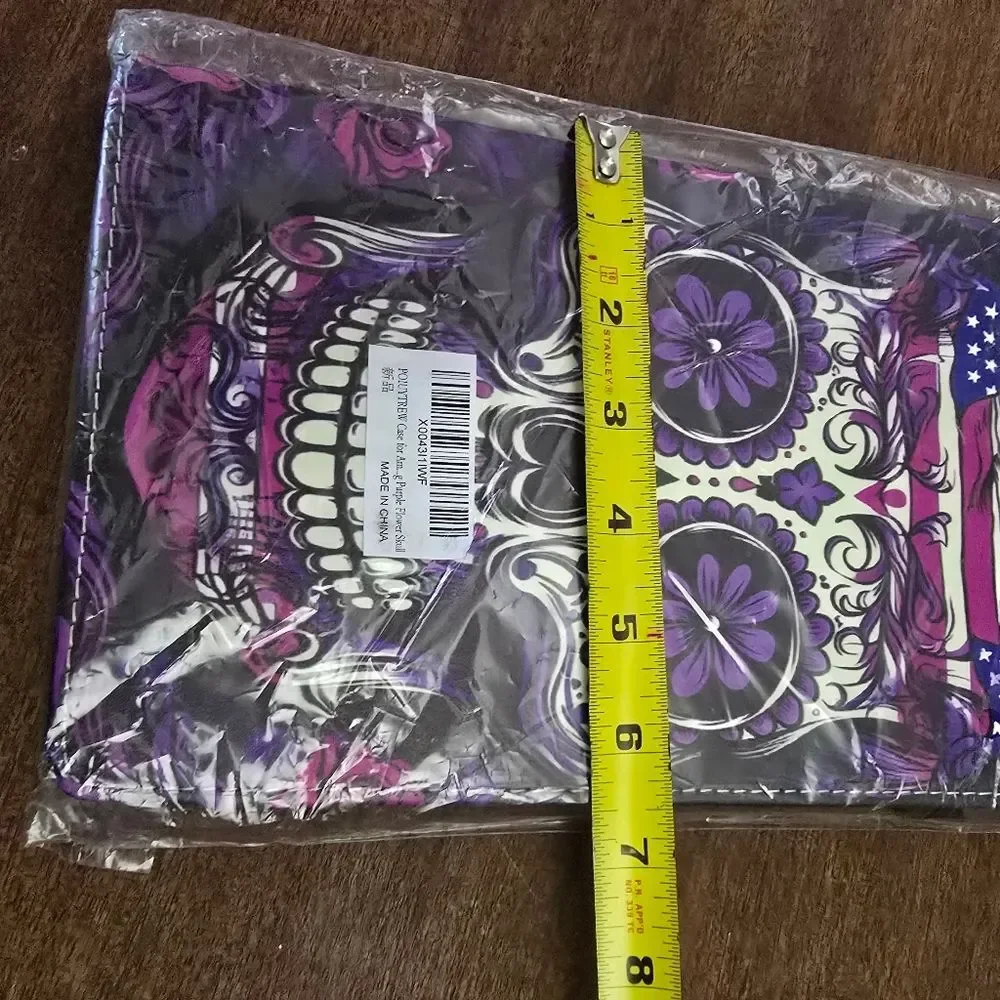 Folio Case Amazon Fire HD 10 2015/17 &19 Tablet Stand Cover Skull Purple New